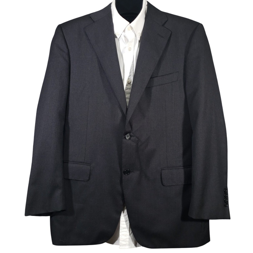 Canali Sport Coat Mens 42R Charcoal Grey 100% Wool 2-Button Blazer Made in Italy